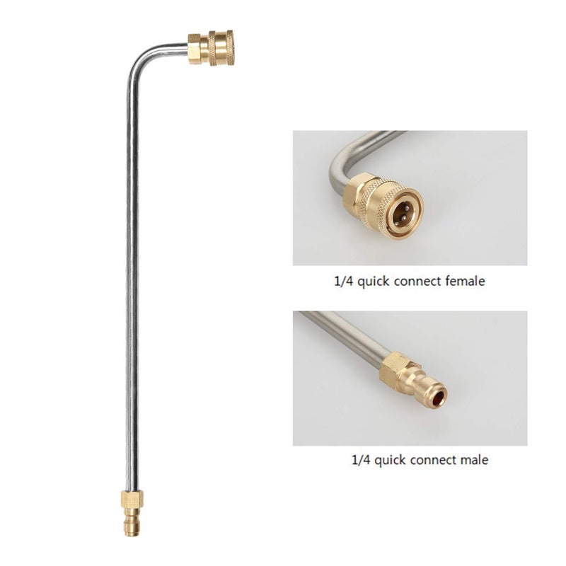 Sooprinse Washer Gutter Cleaner Attachment,Pressure Washer Gutter Rod for Lance/Wand 1/4 Inch Quick Connect,90 Degrees Curved Rod (14 inch) - Image 2